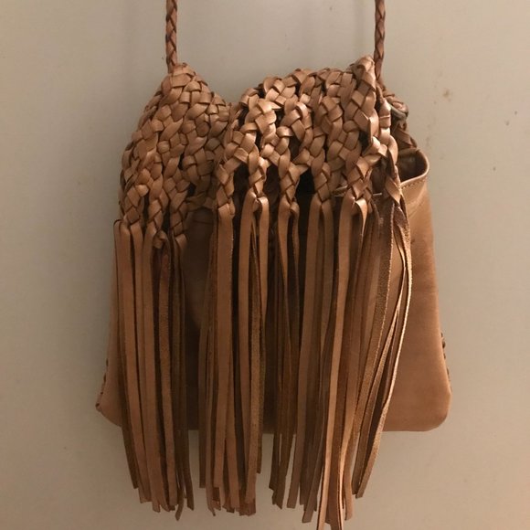 BRAIDED TASSLE LEATHER PURSE HANDMADE BAG WOVEN MADE IN MOROCCO WESTERN - Picture 2 of 14